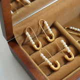 Retro Style Paper Clip Pearl Earrings Personalized Jewelry Accessories
