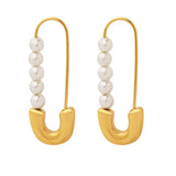 Retro Style Paper Clip Pearl Earrings Personalized Jewelry Accessories