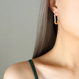 Retro Style Paper Clip Pearl Earrings Personalized Jewelry Accessories
