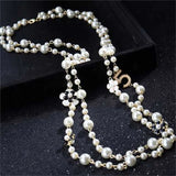 Pearl Necklace Multilayer Pendant Chain Jewelry