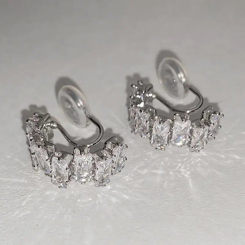 Zircon Ear Cuff No Piercing C-Shaped Ear Clips for Women