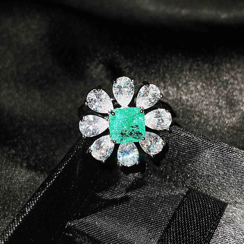 Vintage Paraiba Tourmaline 925 Silver Jewelry Set