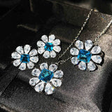 Vintage Paraiba Tourmaline 925 Silver Jewelry Set