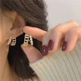 French Double Ring Pearl Earrings Women'S Earrings Jewelry