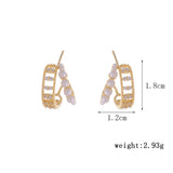 French Double Ring Pearl Earrings Women'S Earrings Jewelry