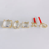 Geometric Square Alloy Earrings Drop-shaped Inlaid Pendant