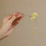 Ginkgo Leaf Tassel Hairpin High Sense Ball Head Pan Hairpin