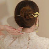 Ginkgo Leaf Tassel Hairpin High Sense Ball Head Pan Hairpin