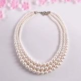 Temperament Gradient Shell Pearl Necklace Women's Sweater Chain
