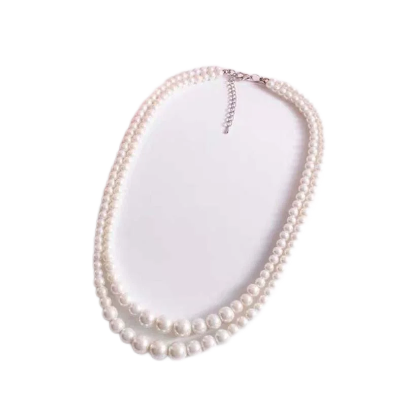 Temperament Gradient Shell Pearl Necklace Women's Sweater Chain