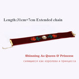 Hand Embroidery Roses Necklace Wedding Jewelry Parure Bijoux Femme AN077