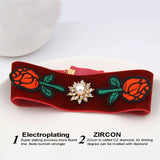 Hand Embroidery Roses Necklace Wedding Jewelry Parure Bijoux Femme AN077
