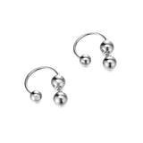 Minimalist Metal Circle Beads Stud Earrings for Women