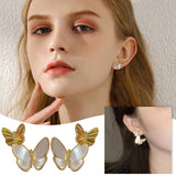 Mother Of Pearl Butterfly Earrings - Elegant and Versatile