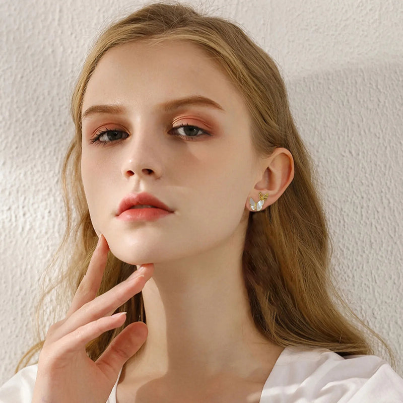 Mother Of Pearl Butterfly Earrings - Elegant and Versatile