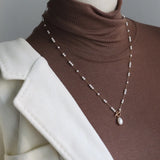 Baroque Pearl Pendant Necklace Stainless Steel 18k Plated Jewelry