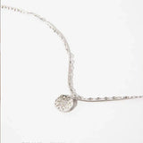 925 Sterling Silver Six-pointed Star Round Pendant Necklace