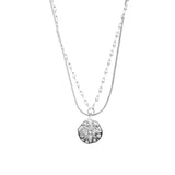 925 Sterling Silver Six-pointed Star Round Pendant Necklace