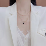 Noble Double Layer Baroque Heart Necklace for Women 14k Real Charm