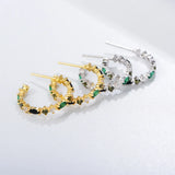 S925 Pure Silver Zircon Circle Earrings for Women