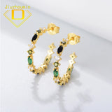 S925 Pure Silver Zircon Circle Earrings for Women