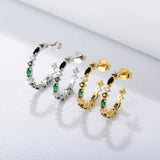 S925 Pure Silver Zircon Circle Earrings for Women