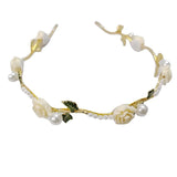 Vintage Rose Pearl Hair Band for Women