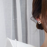 Shell Micro Inlaid Zircon Earrings Ladies Accessories