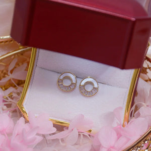 Shell Micro Inlaid Zircon Earrings Ladies Accessories