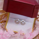 Shell Micro Inlaid Zircon Earrings Ladies Accessories