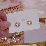 Shell Micro Inlaid Zircon Earrings Ladies Accessories