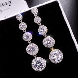 Temperament Zircon Tassel Earrings for Guochao Style