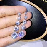 Temperament Zircon Tassel Earrings for Guochao Style
