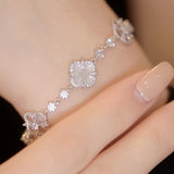 Temperament Shine Lucky Flower Bracelet Romantic Charm Anniversary Jewelry Gift