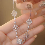 Temperament Shine Lucky Flower Bracelet Romantic Charm Anniversary Jewelry Gift