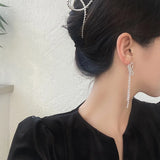 Temperament Shinny Rhinestone Bow Clip Earrings - No Piercing