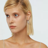 Temperament Shinny Rhinestone Bow Clip Earrings - No Piercing