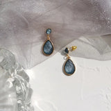 Crystal Water Drop Clip Earrings - Women's Jewelry