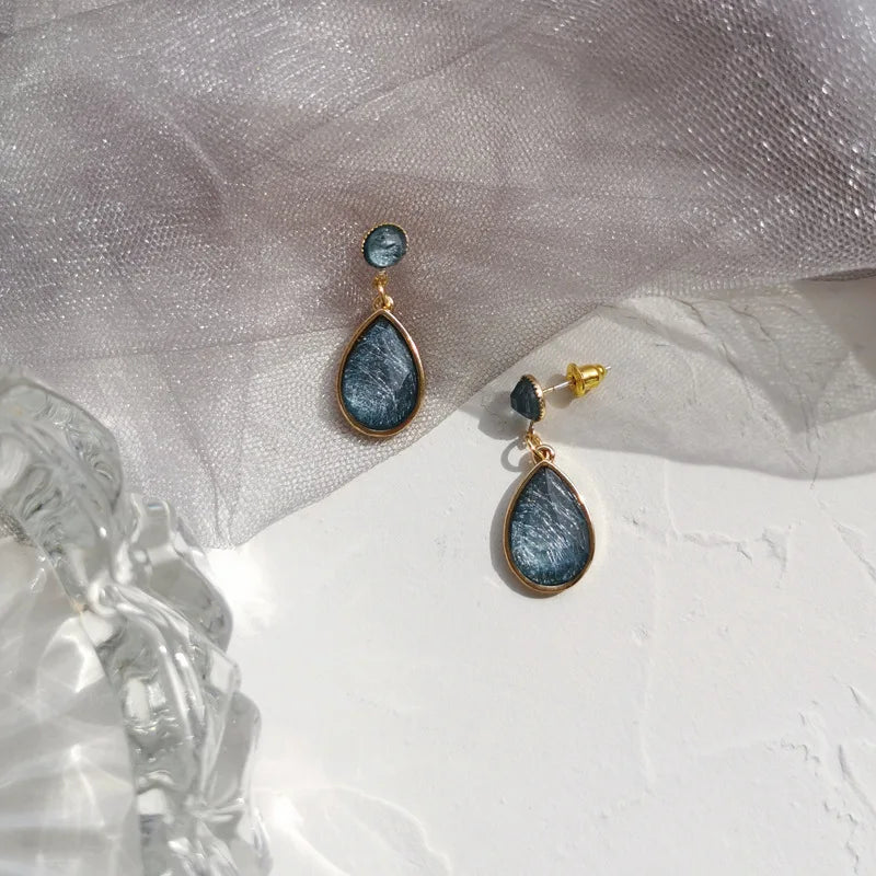 Crystal Water Drop Clip Earrings - Women's Jewelry
