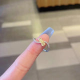 Square Sugar Citrine Diamond Ring For Women