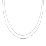 Sterling Silver Snake Bone Double Layer Choker Necklace