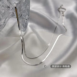 Sterling Silver Snake Bone Double Layer Choker Necklace