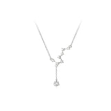 Temperament Star Pendant Necklace 925 Silver Clavicle Chain Fine Jewelry