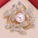 Temperament Butterfly Wreath Brooch Jewelry Suit Pin Gemstone Inlaid Brooch