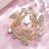 Temperament Butterfly Wreath Brooch Jewelry Suit Pin Gemstone Inlaid Brooch