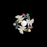 Temperament Butterfly Wreath Brooch Jewelry Suit Pin Gemstone Inlaid Brooch