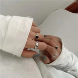 Cold Wind Metal Index Finger Ring - Smooth Drop Oil Opening Ring