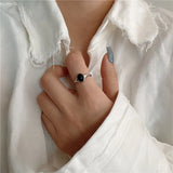 Cold Wind Metal Index Finger Ring - Smooth Drop Oil Opening Ring