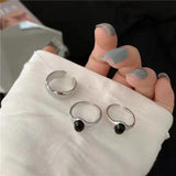 Cold Wind Metal Index Finger Ring - Smooth Drop Oil Opening Ring