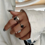 Cold Wind Metal Index Finger Ring - Smooth Drop Oil Opening Ring